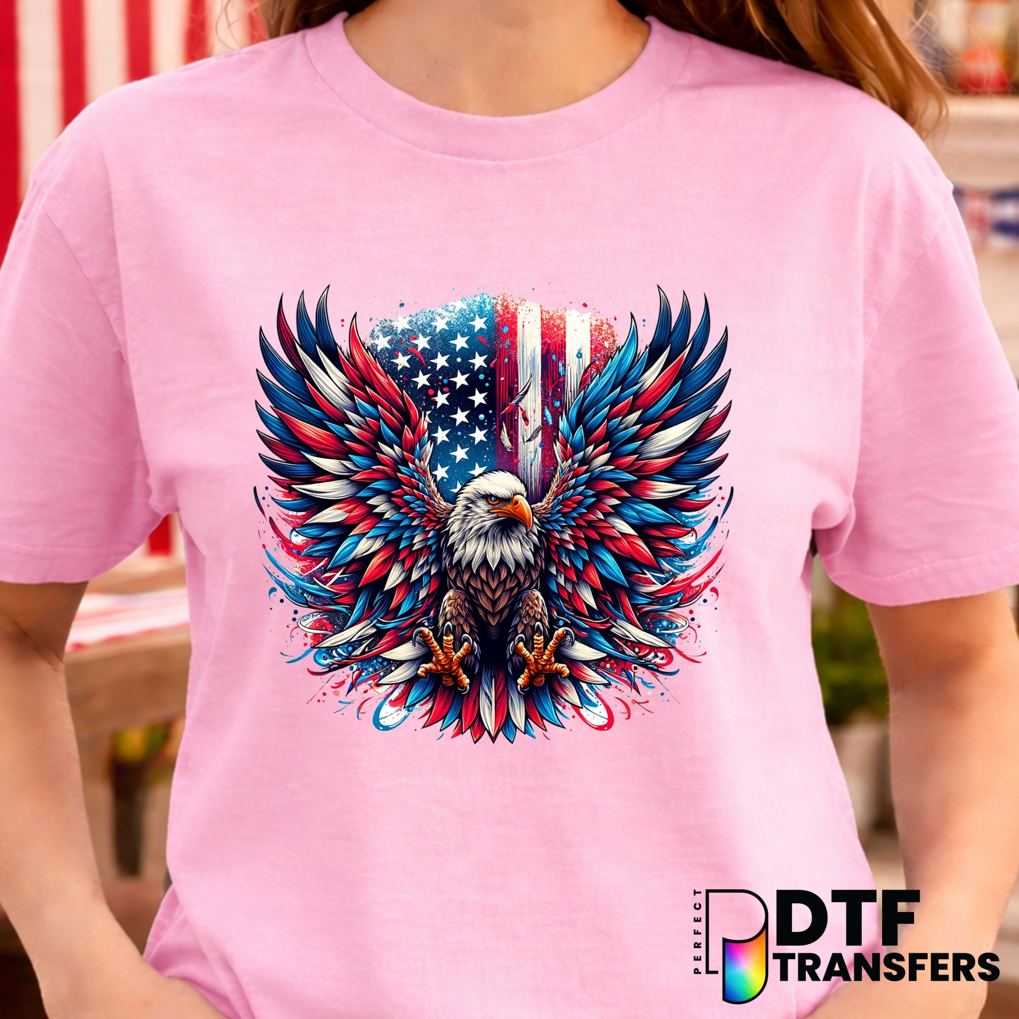 Eagle American Flag – Fourth of July DTF Transfer