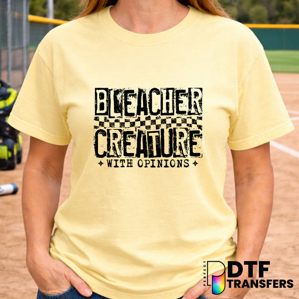 Bleacher Creature with Opinions – Softball DTF Transfer