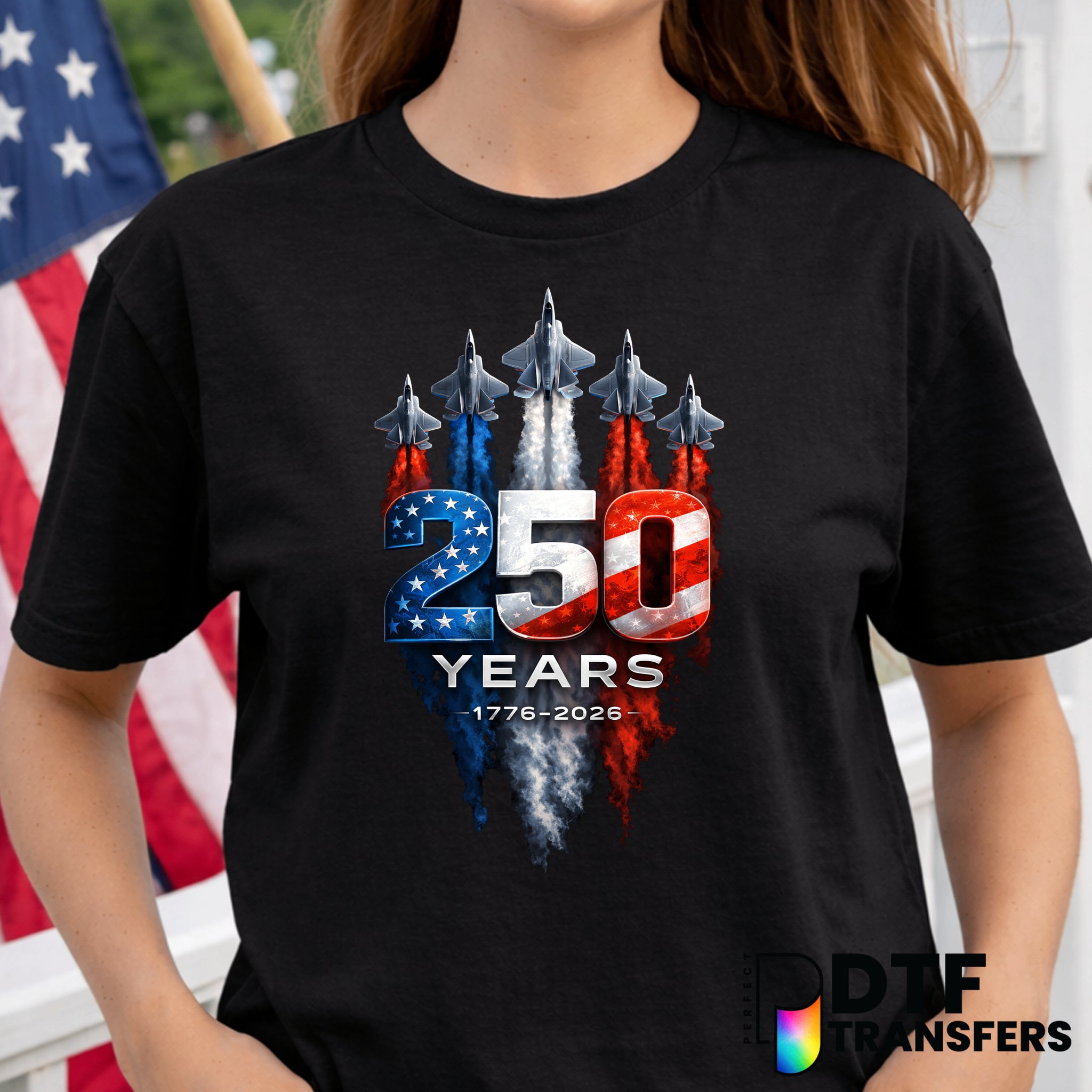 250 Years American Fighter Jets USA Fourth of July – DTF Transfer
