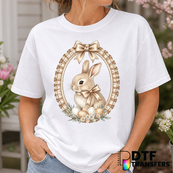 Ruffle Frame Coquette Easter Bunny – Easter DTF Transfer