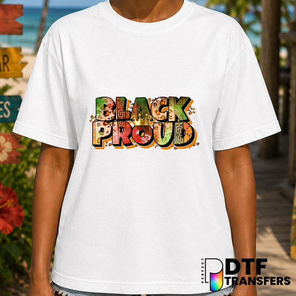 Black Proud Crown Leopard Black History Month – DTF Transfer