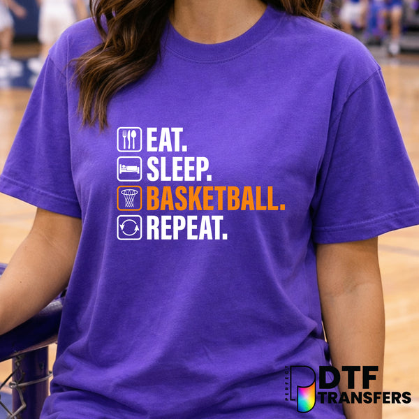 Eat Sleep Basketball Repeat – Basketball DTF Transfer