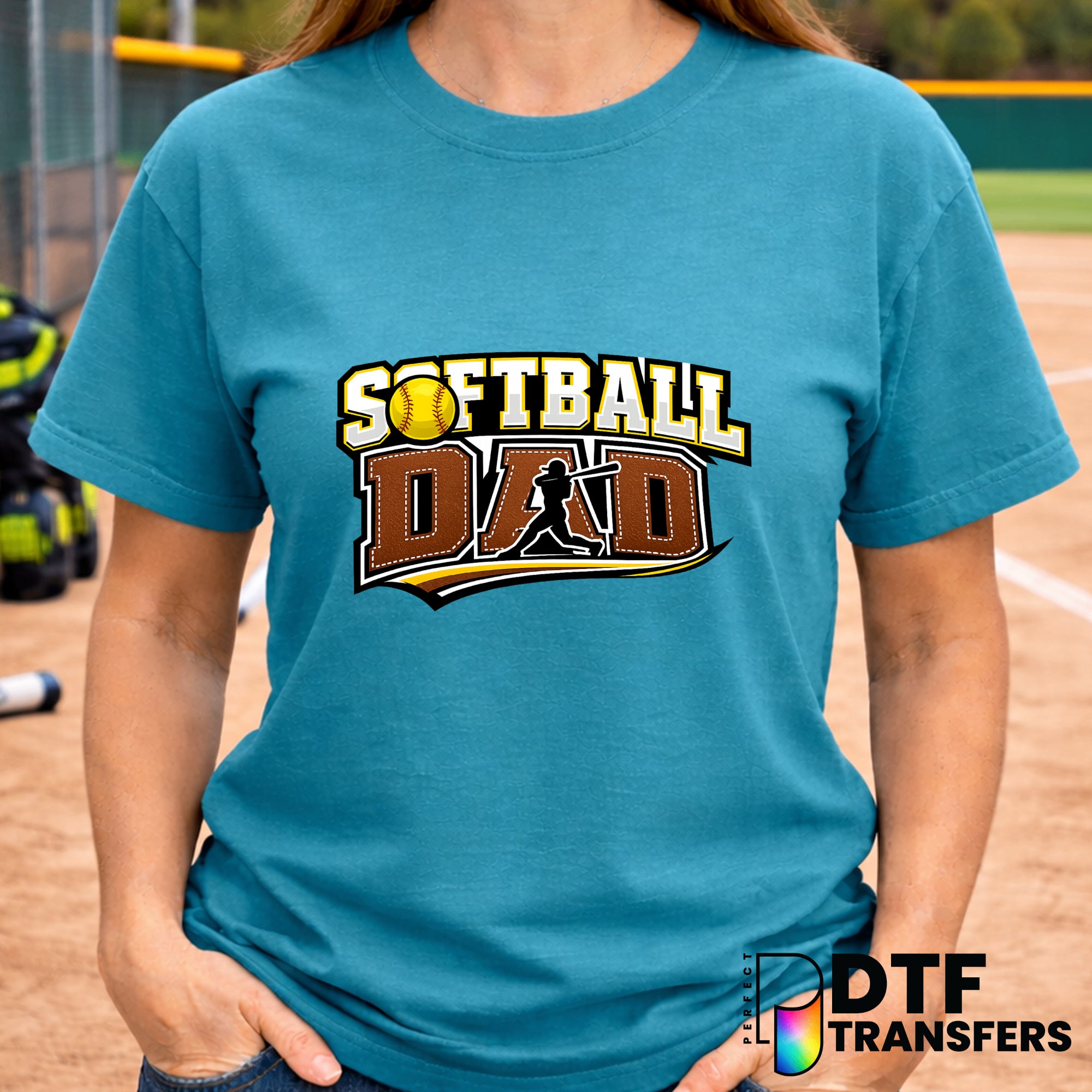 SOFTBALL DAD Varsity Arch – Softball DTF Transfer