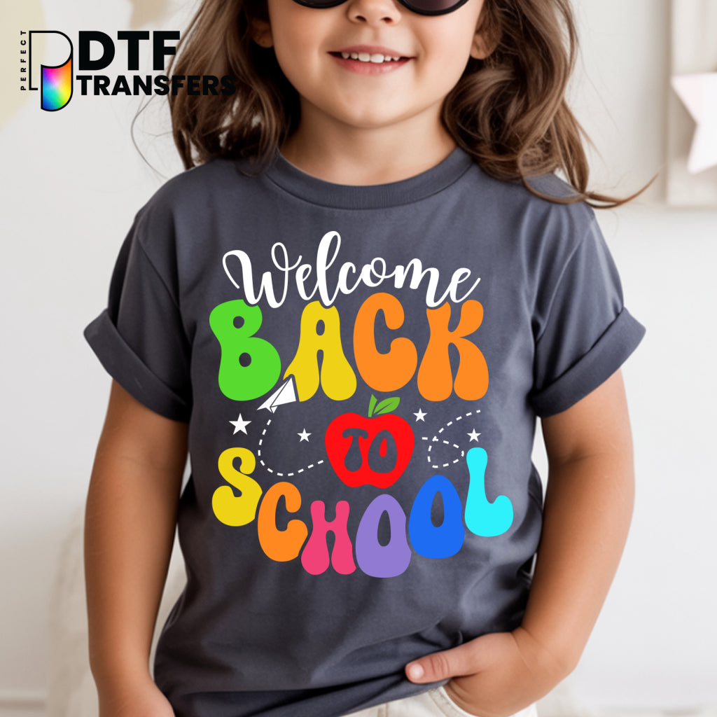 Welcome Back to School – Retro School Supplies Teacher DTF Transfer