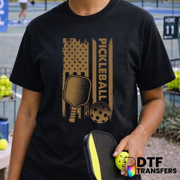 American Flag Pickleball Paddle – DTF Transfer