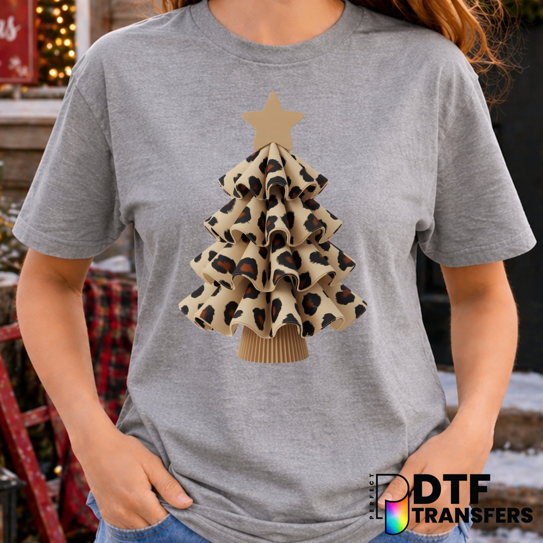 Christmas Tree Leopard Coquette – Christmas DTF Transfer