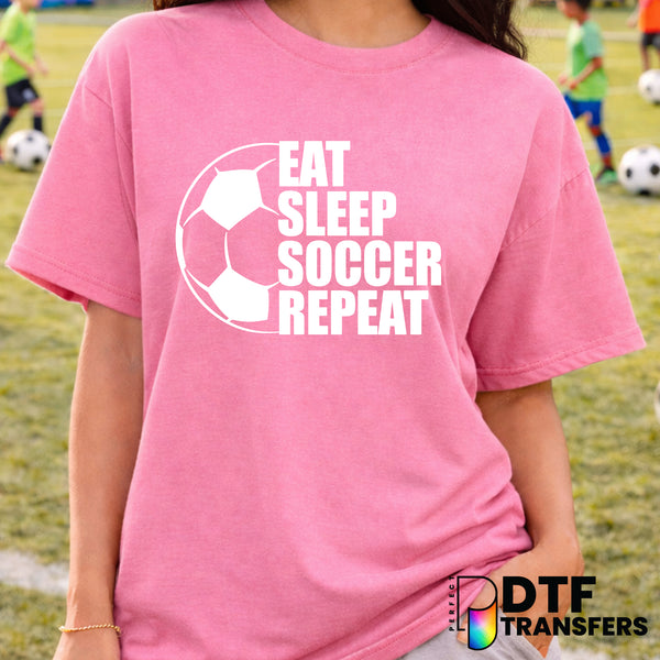 Eat Sleep Soccer Repeat – Soccer DTF Transfer