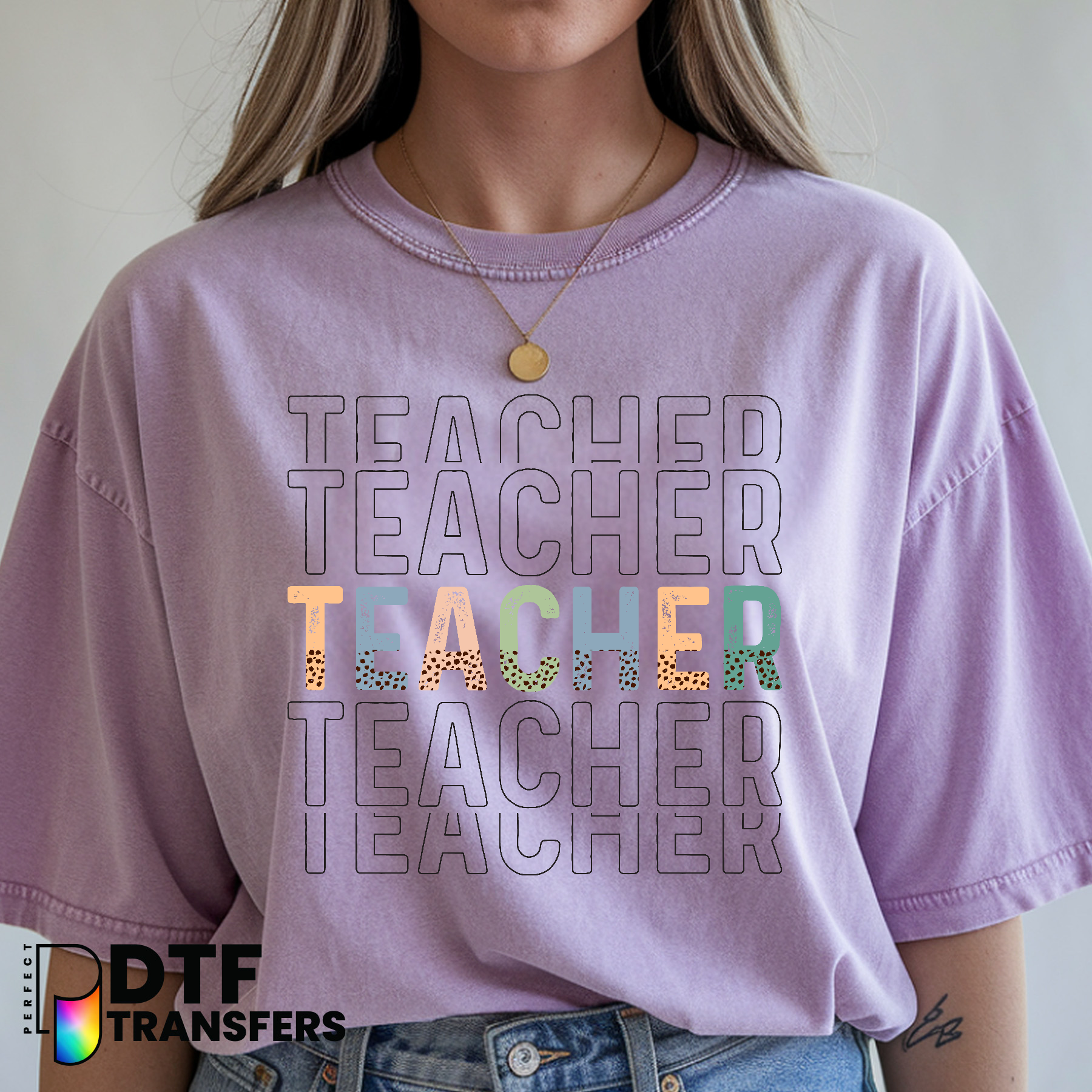 TEACHER (Leopard Apple) – Teacher DTF Transfer