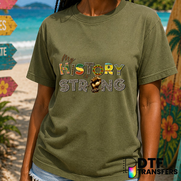 My History Is Strong Breaking Chains Black History – Black History Month DTF Transfer