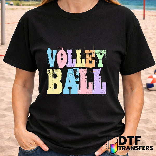 VOLLEYBALL Stacked Grunge – Volleyball DTF Transfer