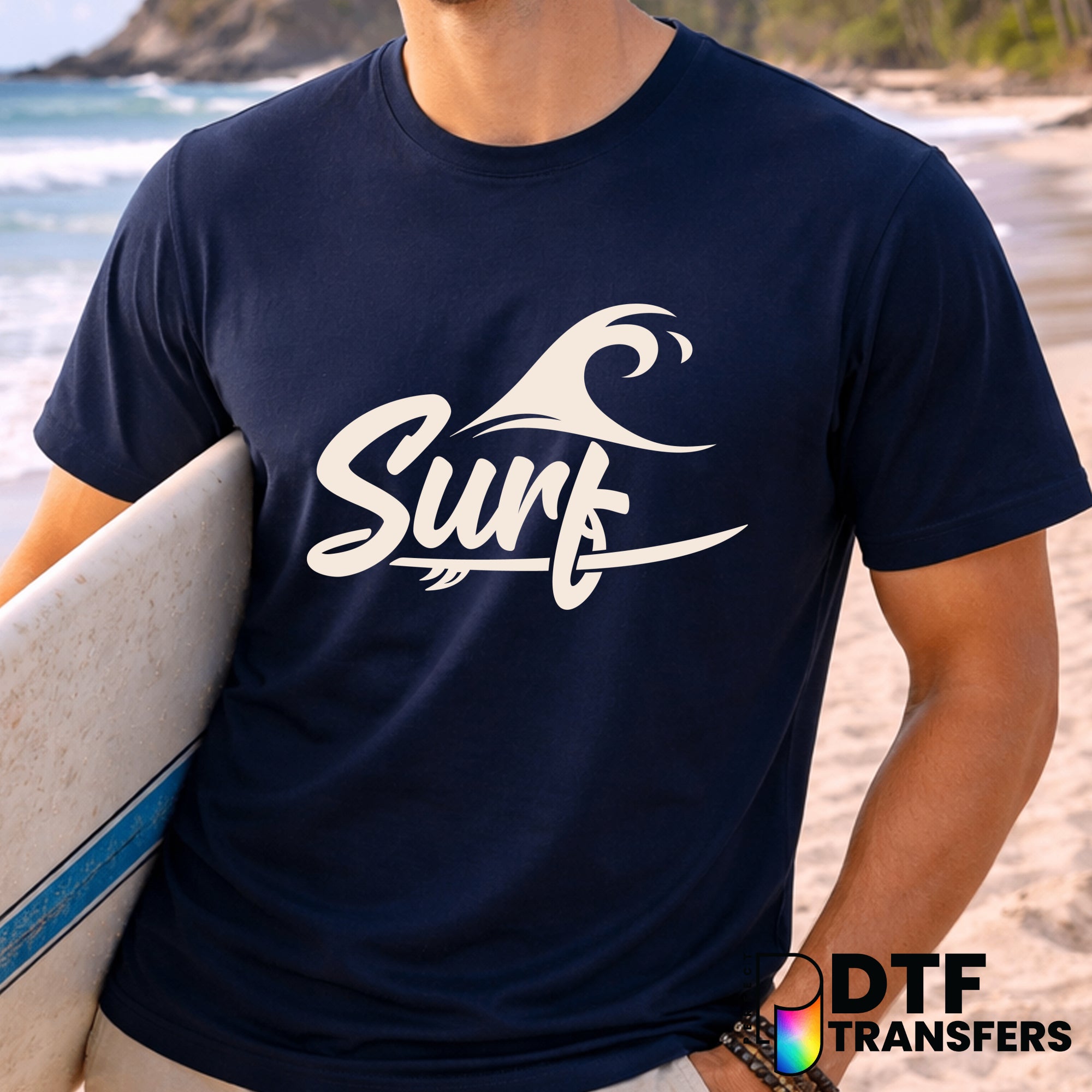 Surfboard Wave – Surfing DTF Transfer