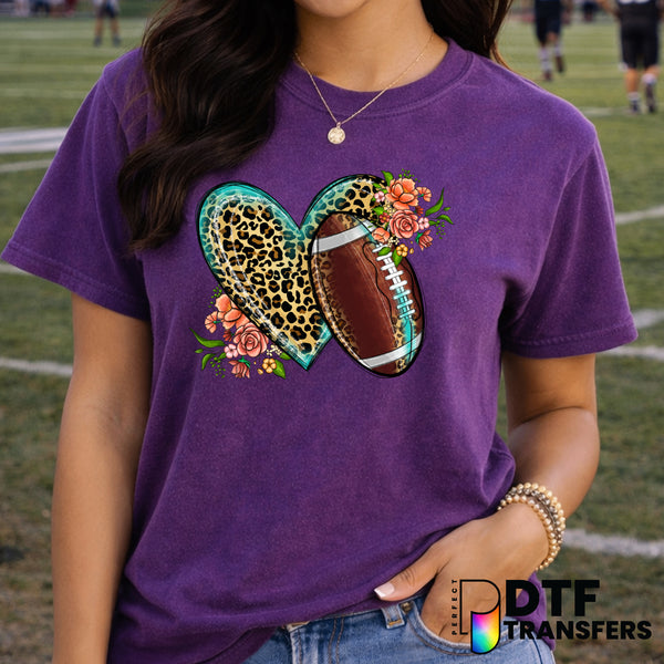 Leopard Heart Football – Football DTF Transfer