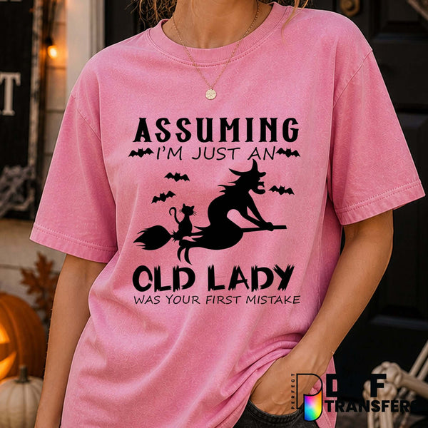 Assuming I'm Just An Old Lady Was Your First Mistake – Halloween DTF Transfer