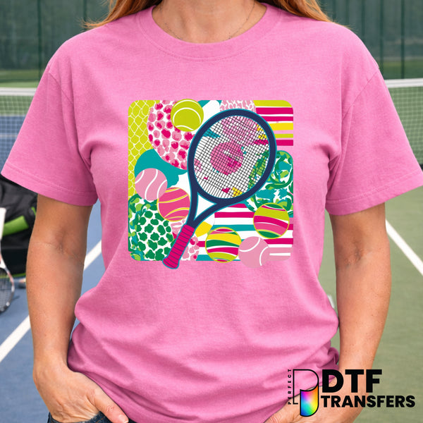 TENNIS Patchwork Heart Racket – DTF Transfer