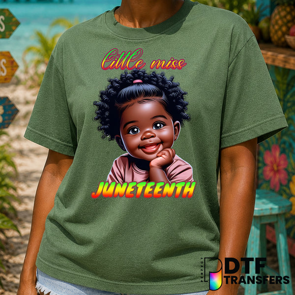 LITTLE MISS JUNETEENTH – Black History Month DTF Transfer