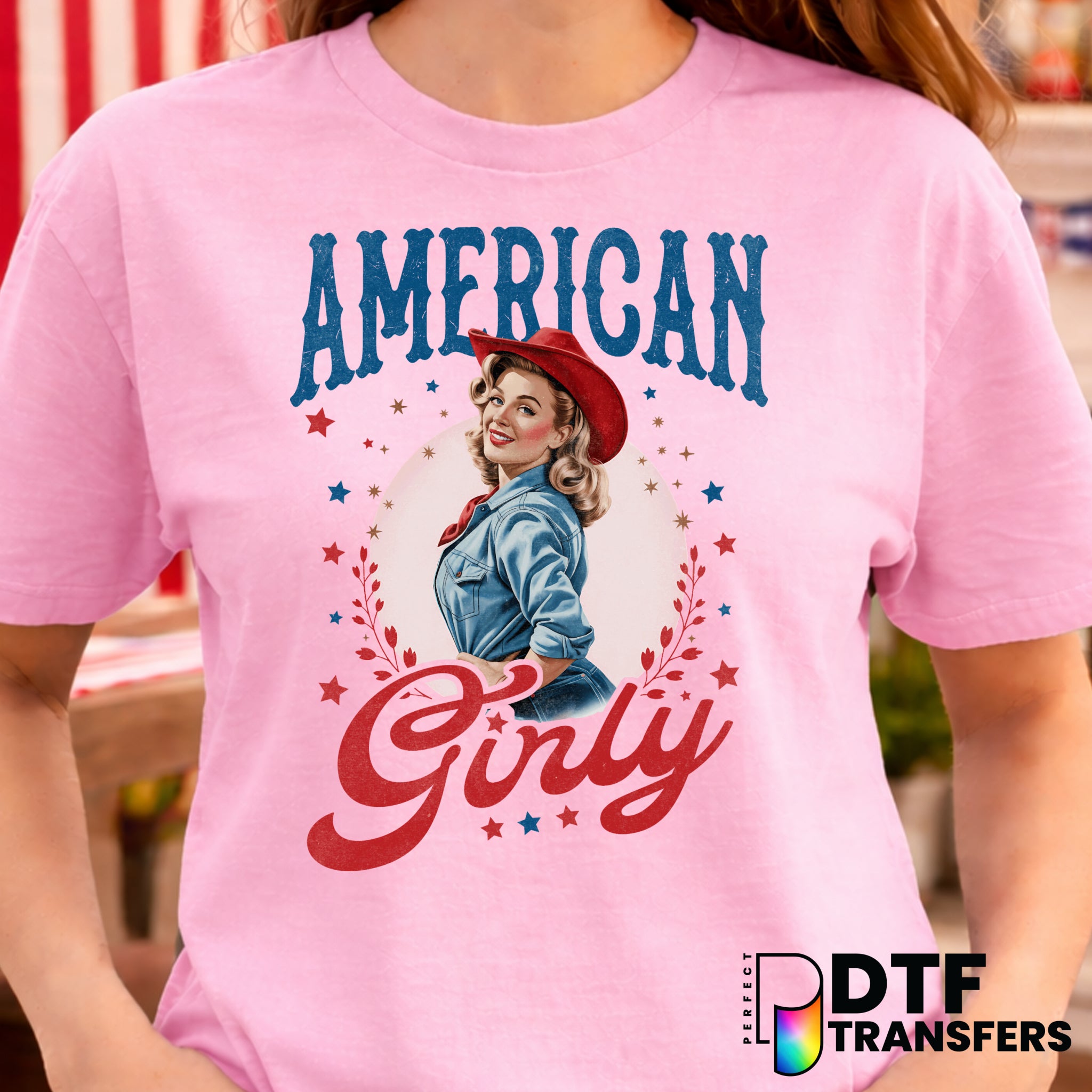 Pink Grunge Star – Fourth of July DTF Transfer