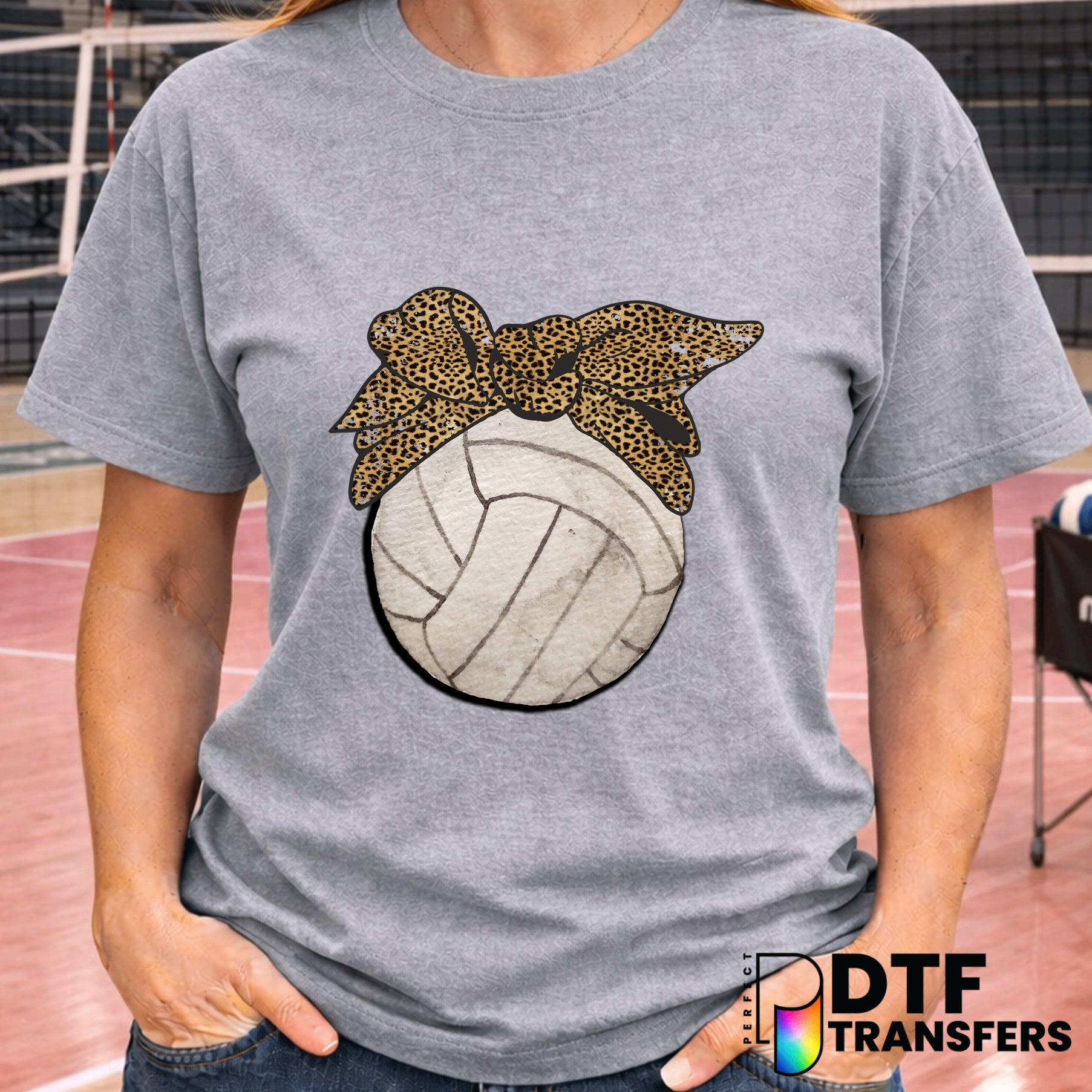 Watercolor Leopard Volleyball – DTF Transfer