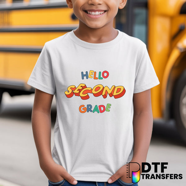 Hello Second Grade Welcome Back to School – Teacher DTF Transfer