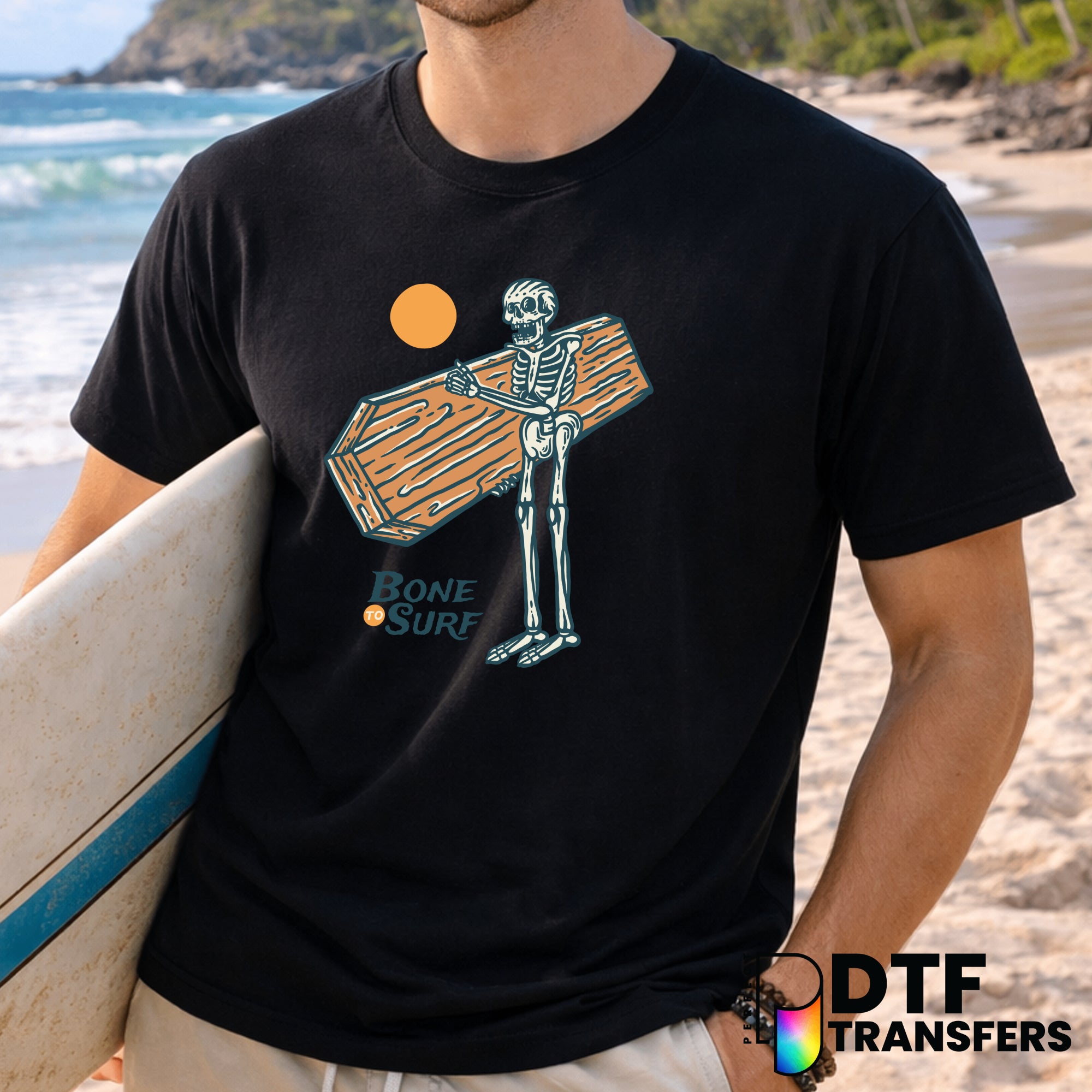 Bone To Surf – Surfing DTF Transfer