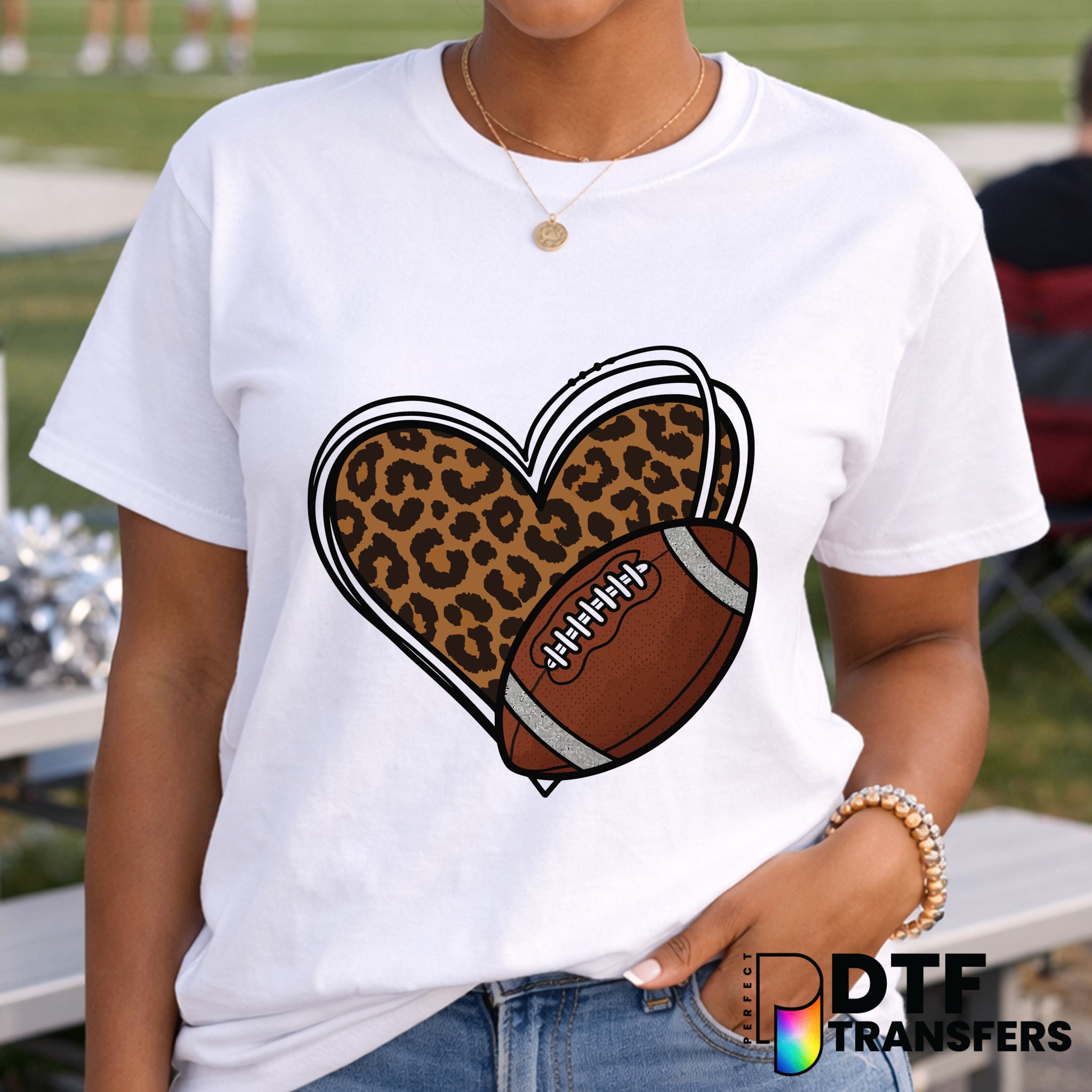 Leopard Heart Football – DTF Transfer
