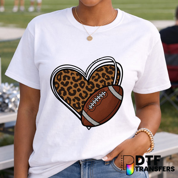 Leopard Heart Football – DTF Transfer