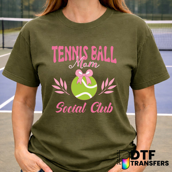 Tennis Ball Mom Social Club – Tennis DTF Transfer
