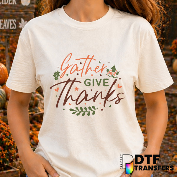 Gather and Give Thanks – Thanksgiving DTF Transfer