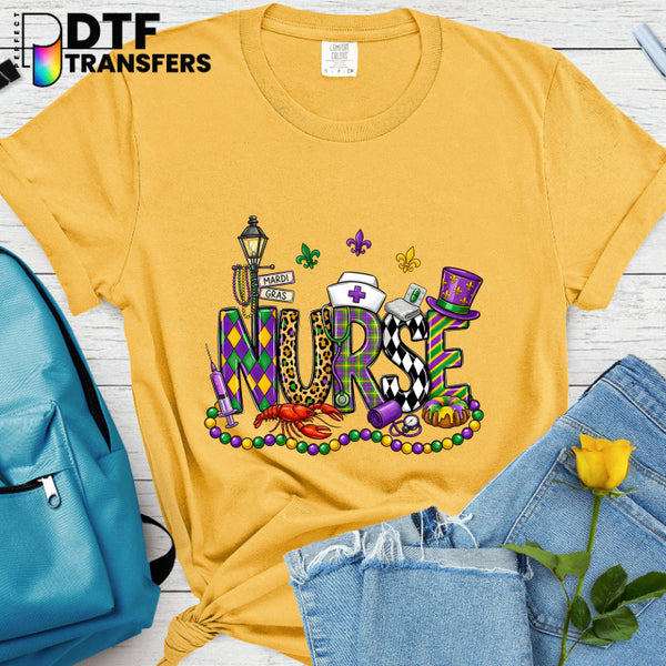 Cajun Mardi Gras Nurse – School Nurse DTF Transfer