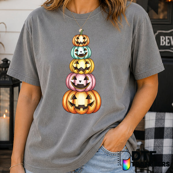 Stacked Pumpkins Halloween – DTF Transfer