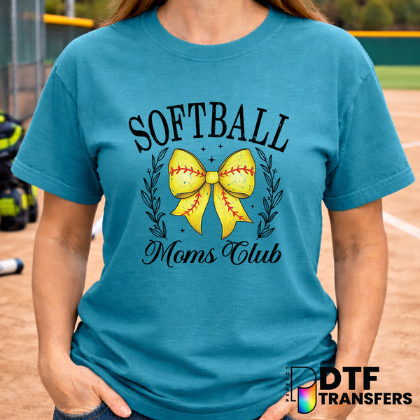 SOFTBALL MOMS CLUB – Softball DTF Transfer
