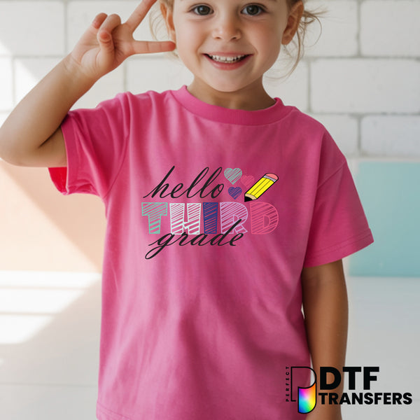 Hello Third Grade – Teacher DTF Transfer