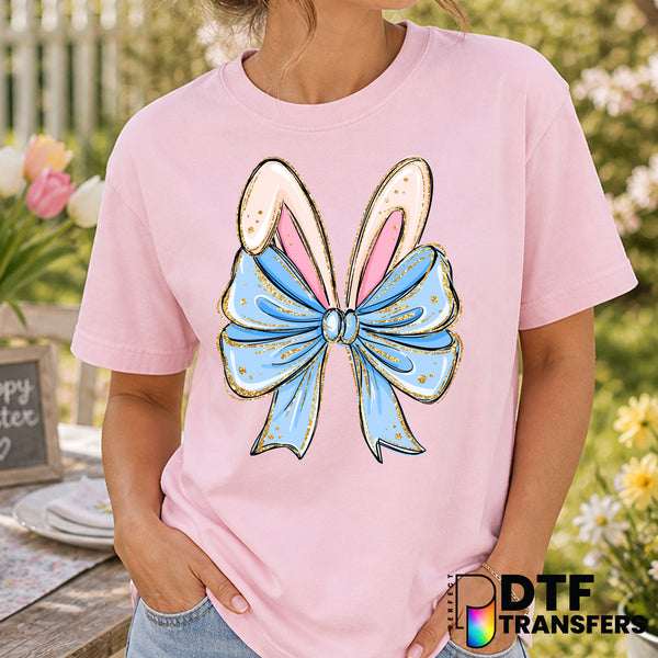 Coquette Bunny Ears with Bow – Easter DTF Transfer