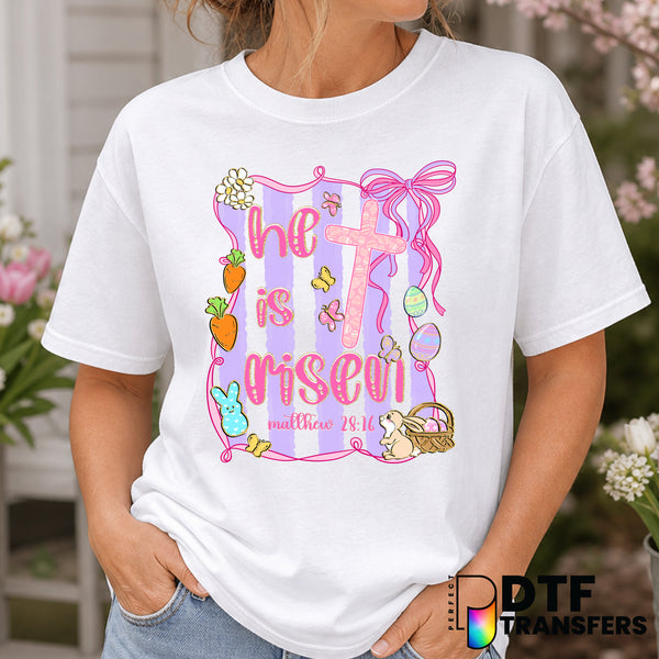 He Is Risen Easter Coquette DTF Transfer