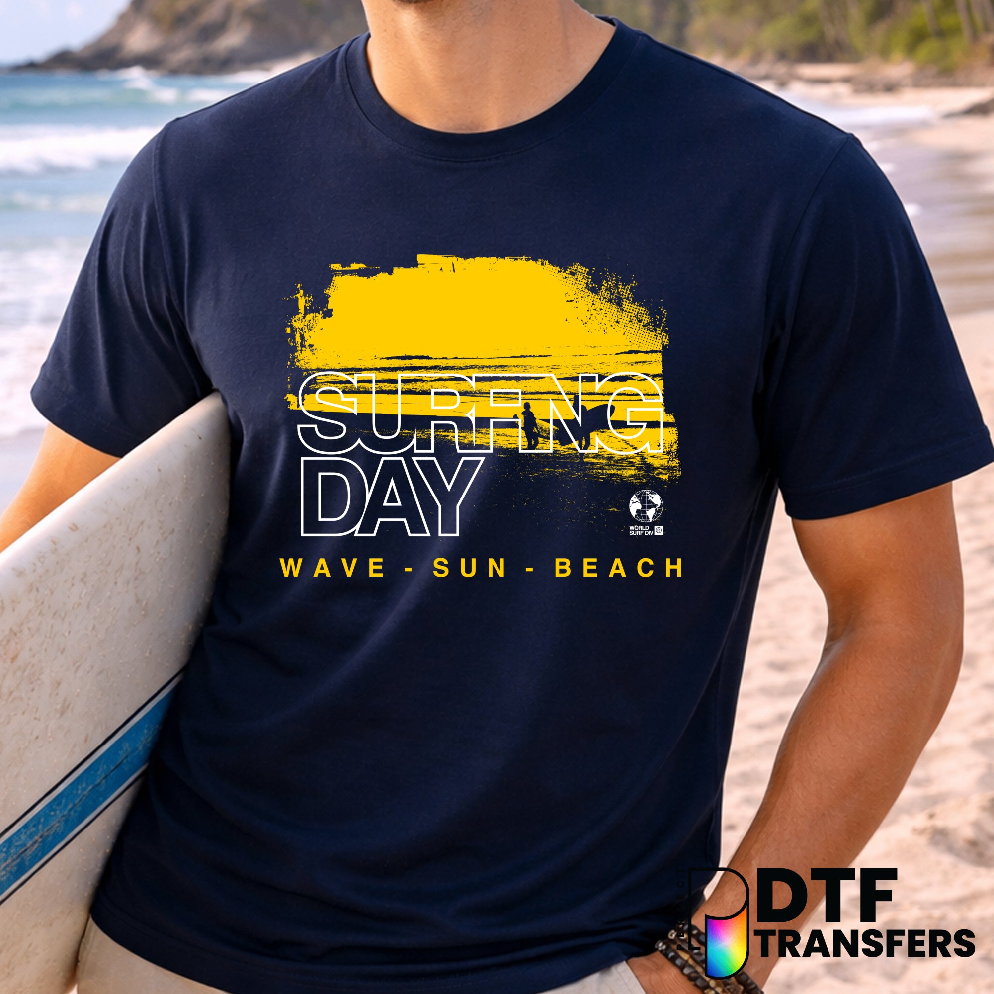 Surfing Day Summer Sun – Surfing DTF Transfer