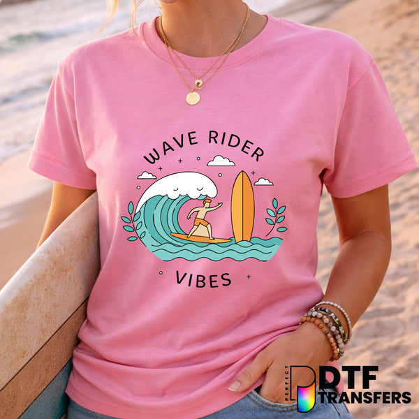 Wave Rider Vibes Summer Surfing – Surfing DTF Transfer