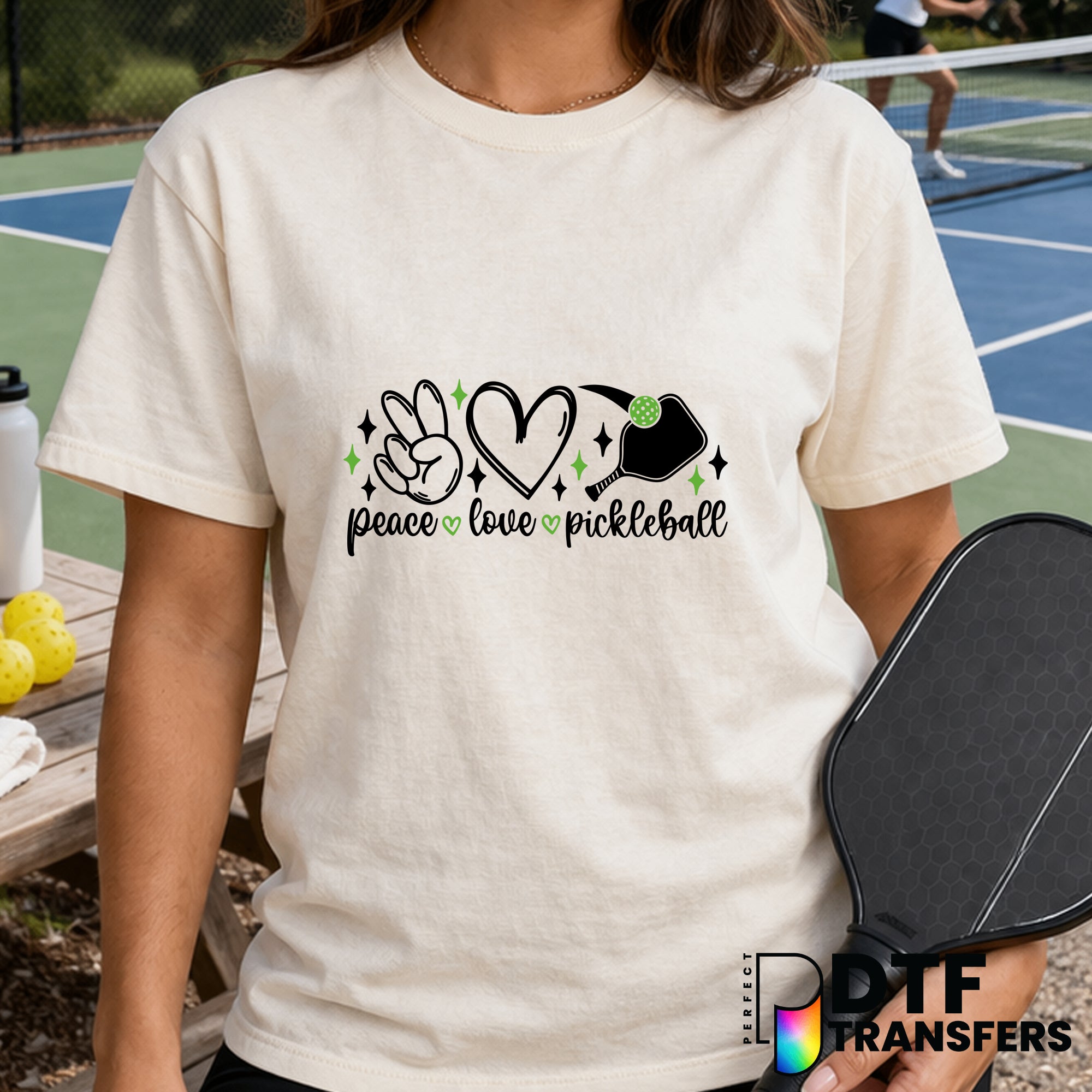 PEACE LOVE PICKLEBALL – Pickleball DTF Transfer