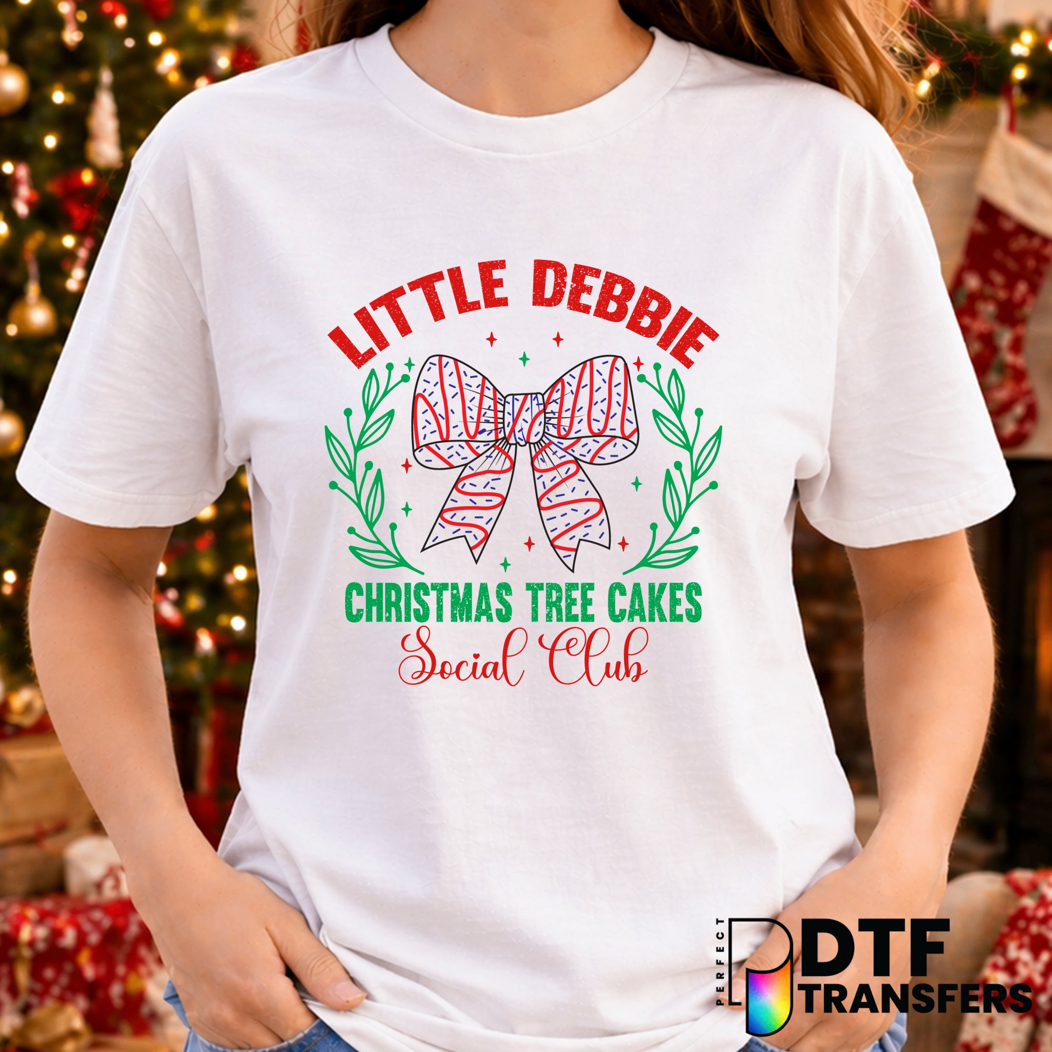 Little Debbie Social Club Laurel Coquette Bow Christmas – DTF Transfer