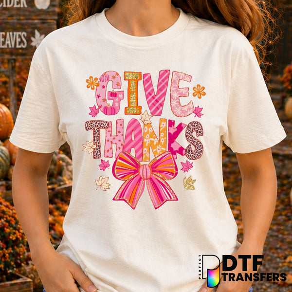 Give Thanks – Thanksgiving DTF Transfer