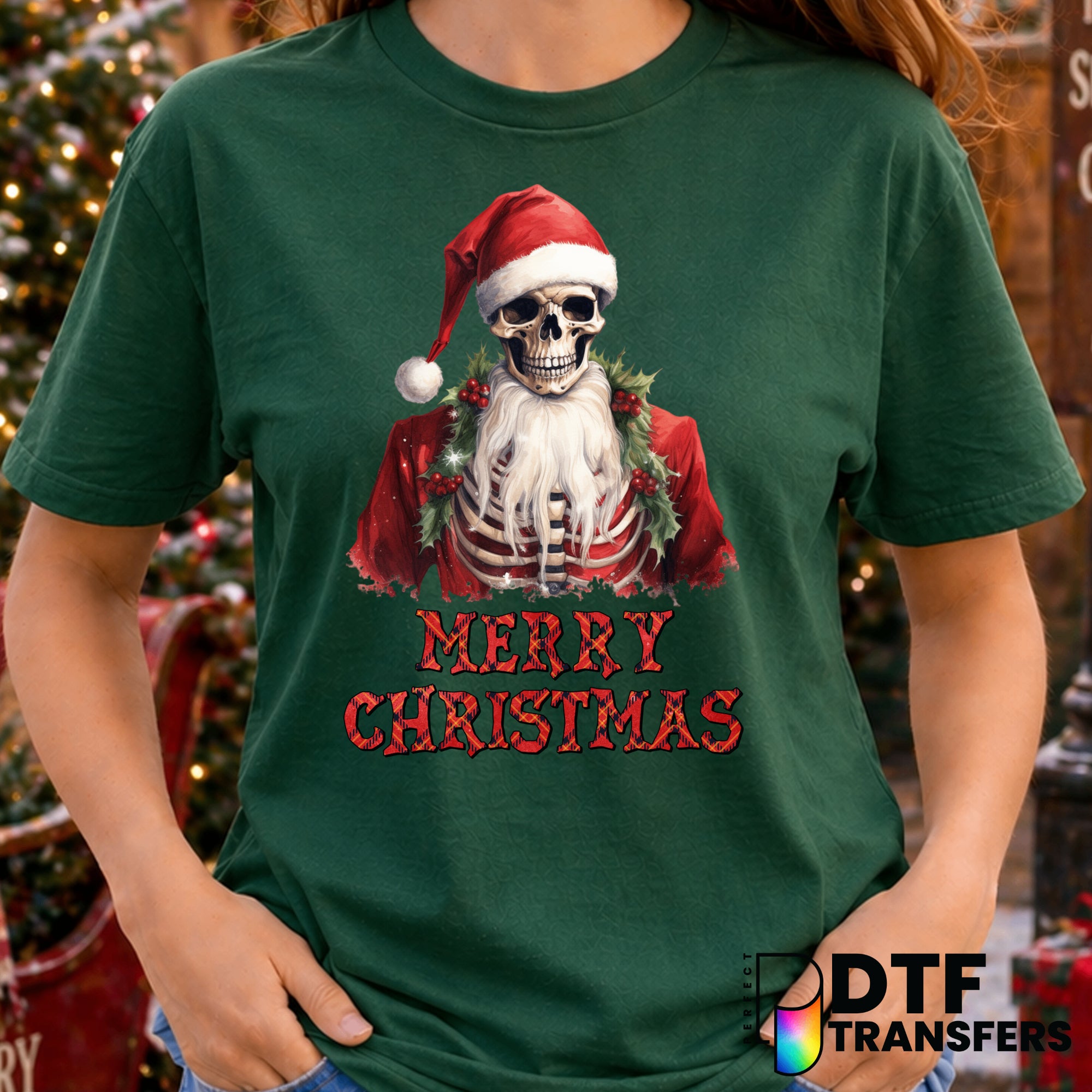 Merry Christmas Skeleton Santa – Christmas DTF Transfer