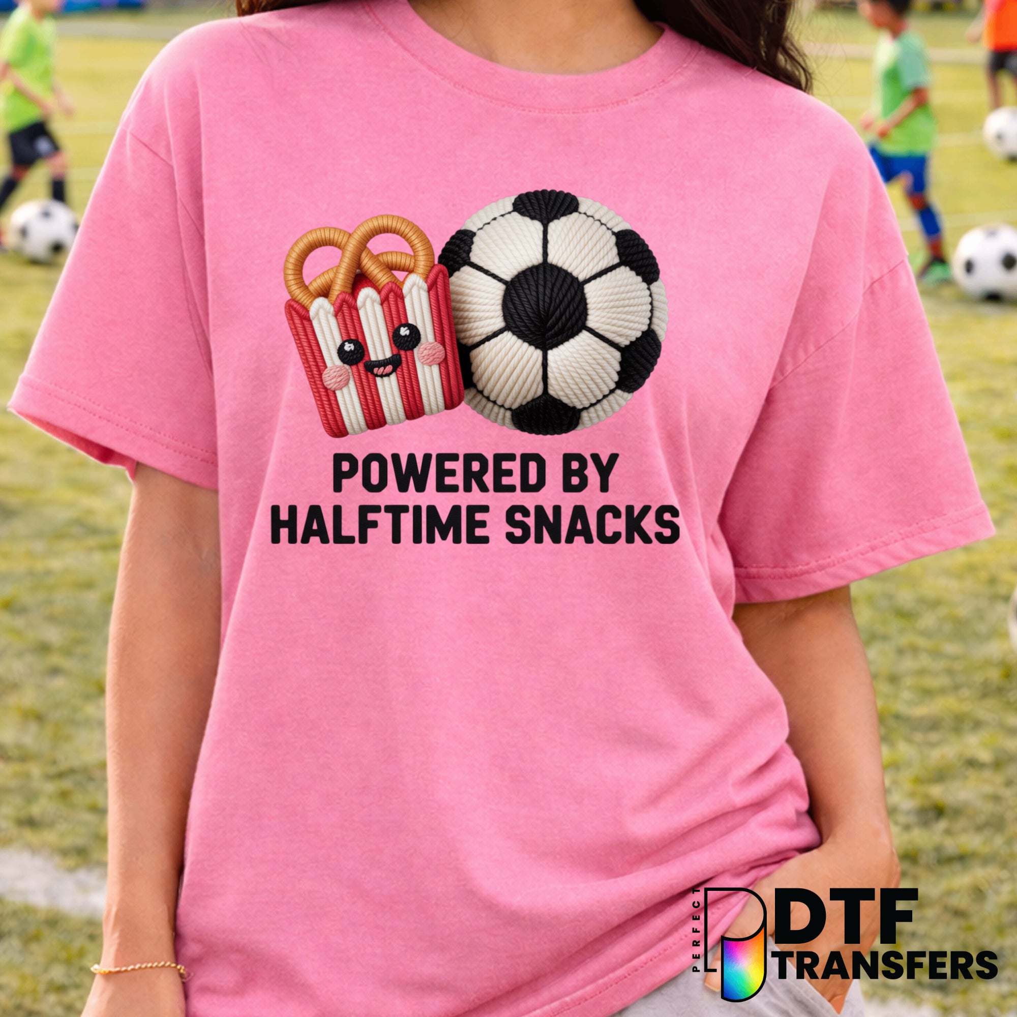 Powered By Halftime Snacks – Soccer DTF Transfer