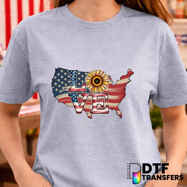 America LOVE – Fourth of July DTF Transfer
