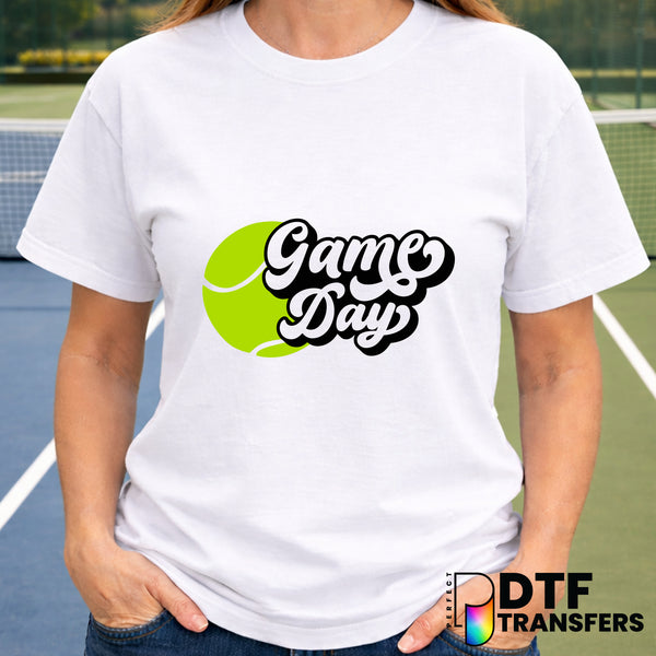 Game Day Retro Script Tennis – Tennis DTF Transfer