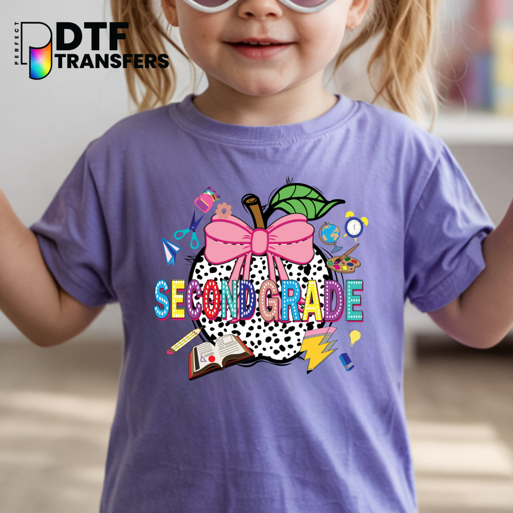 Apple Dalmatian Second Grade - Welcome Back to School – Teacher DTF Transfer