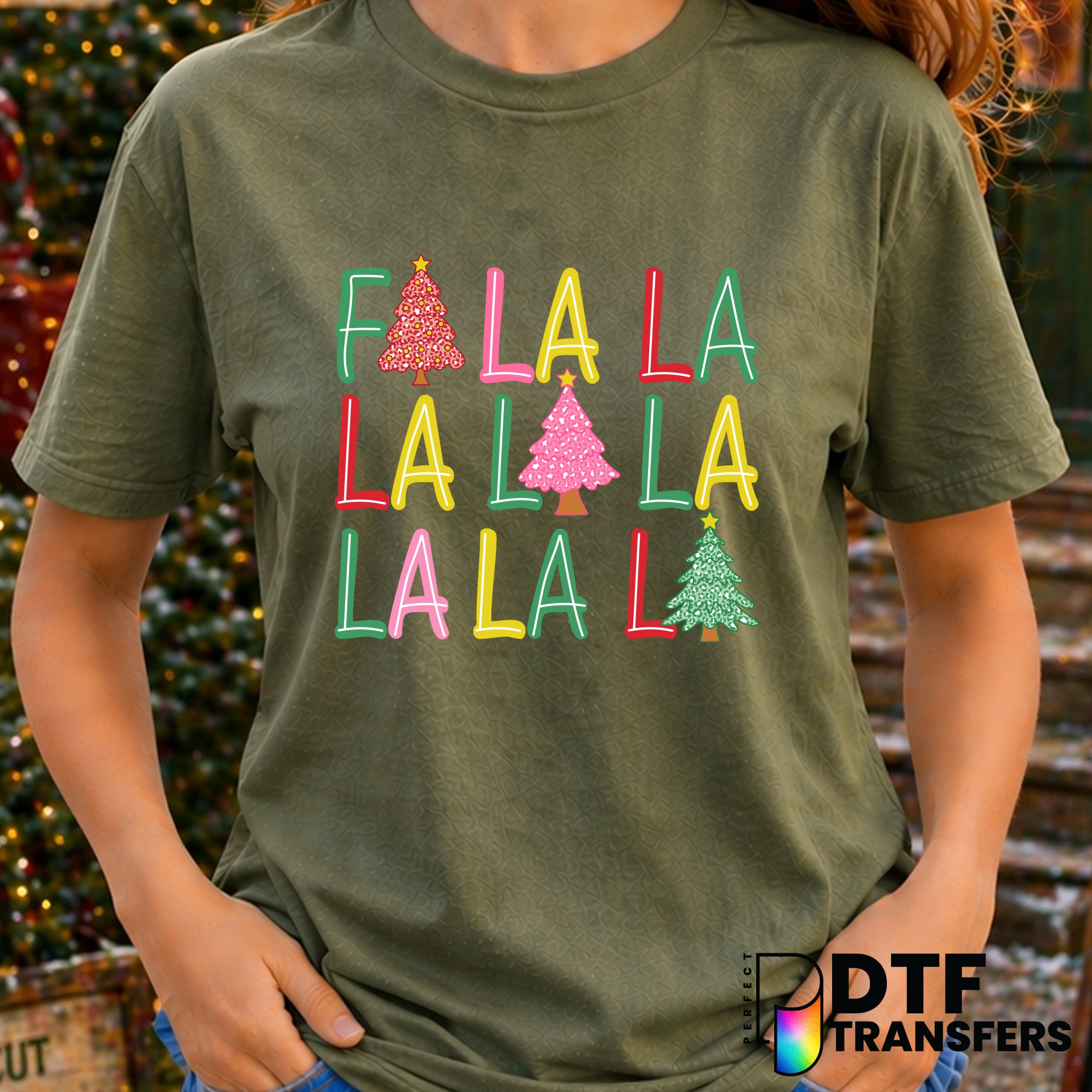 Fa La La La Leopard Christmas Trees – Christmas DTF Transfer