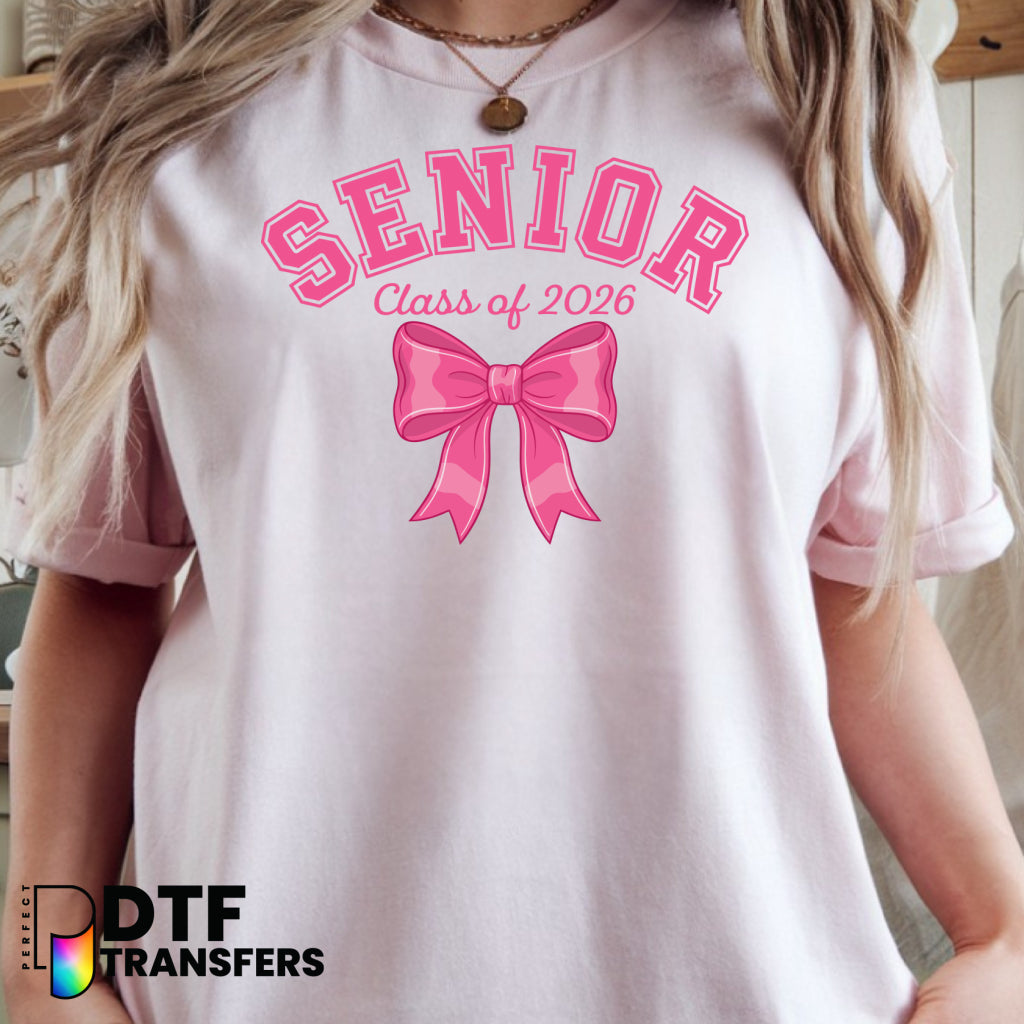SENIOR 2026 Pink Bow Motif – Teacher DTF Transfer