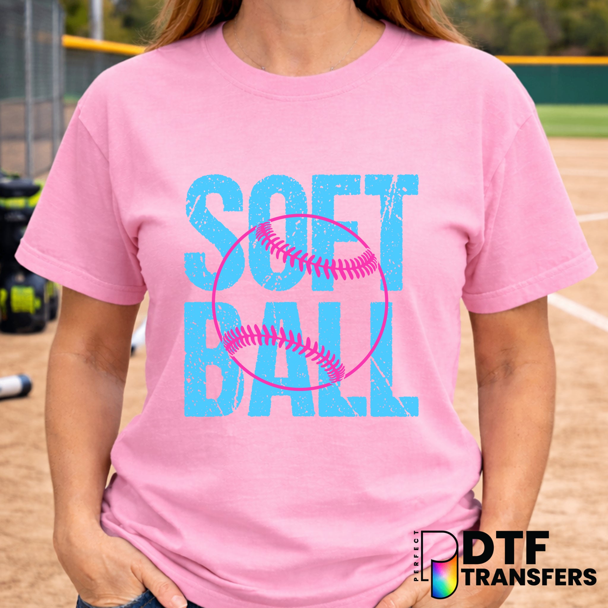 SOFTBALL Stacked Grunge – Softball DTF Transfer