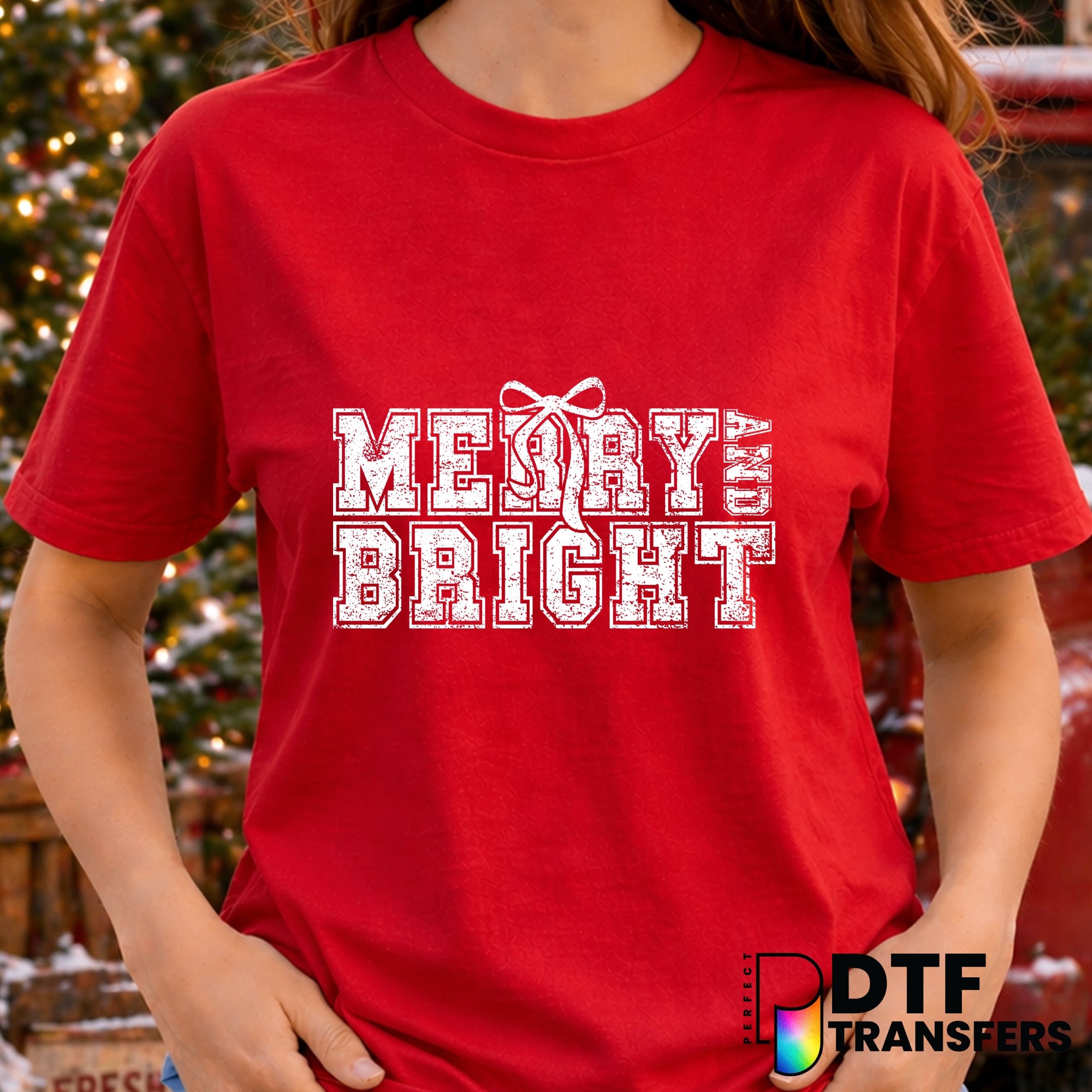 Merry and Bright – Christmas DTF Transfer