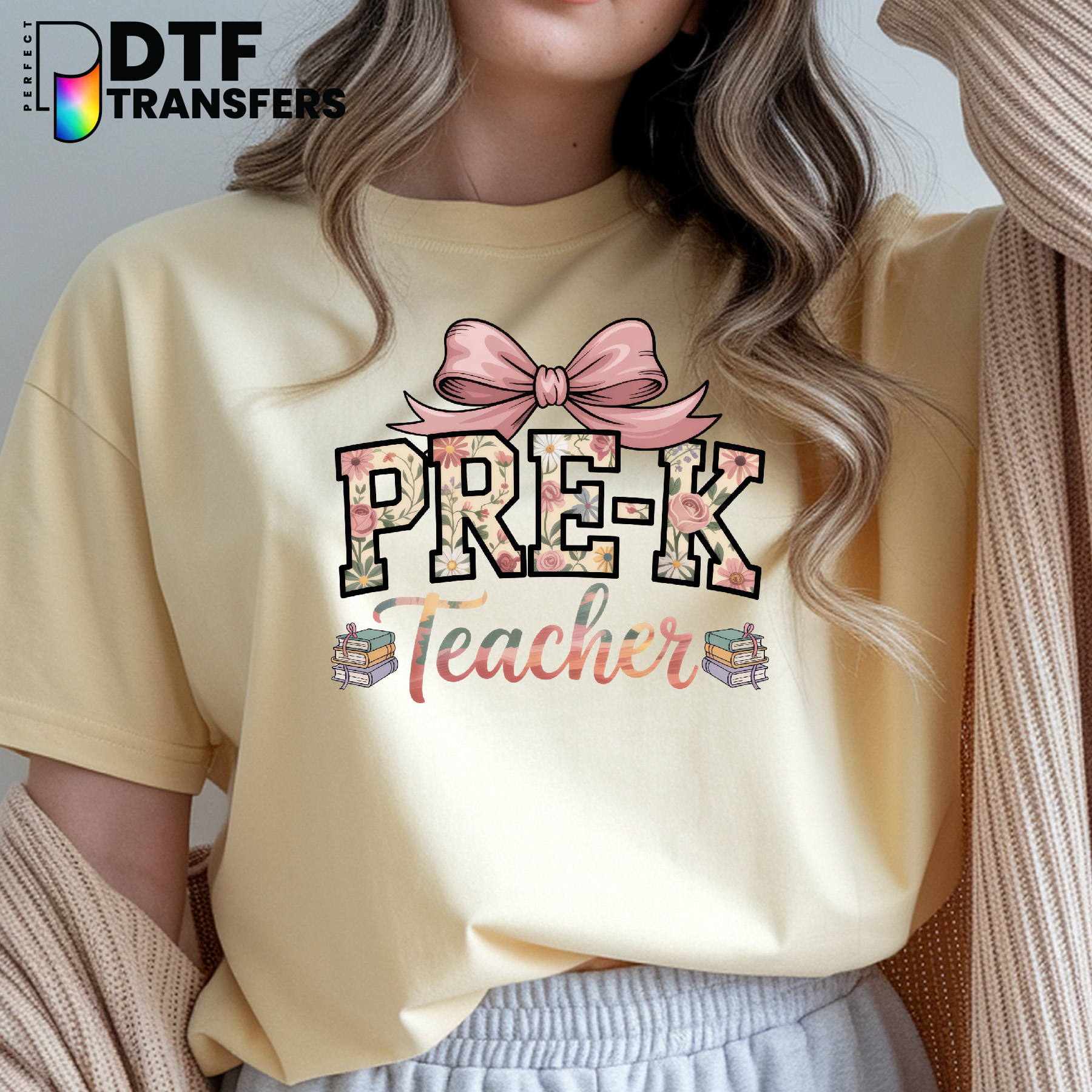 Prek Teacher Floral – Teacher DTF Transfer