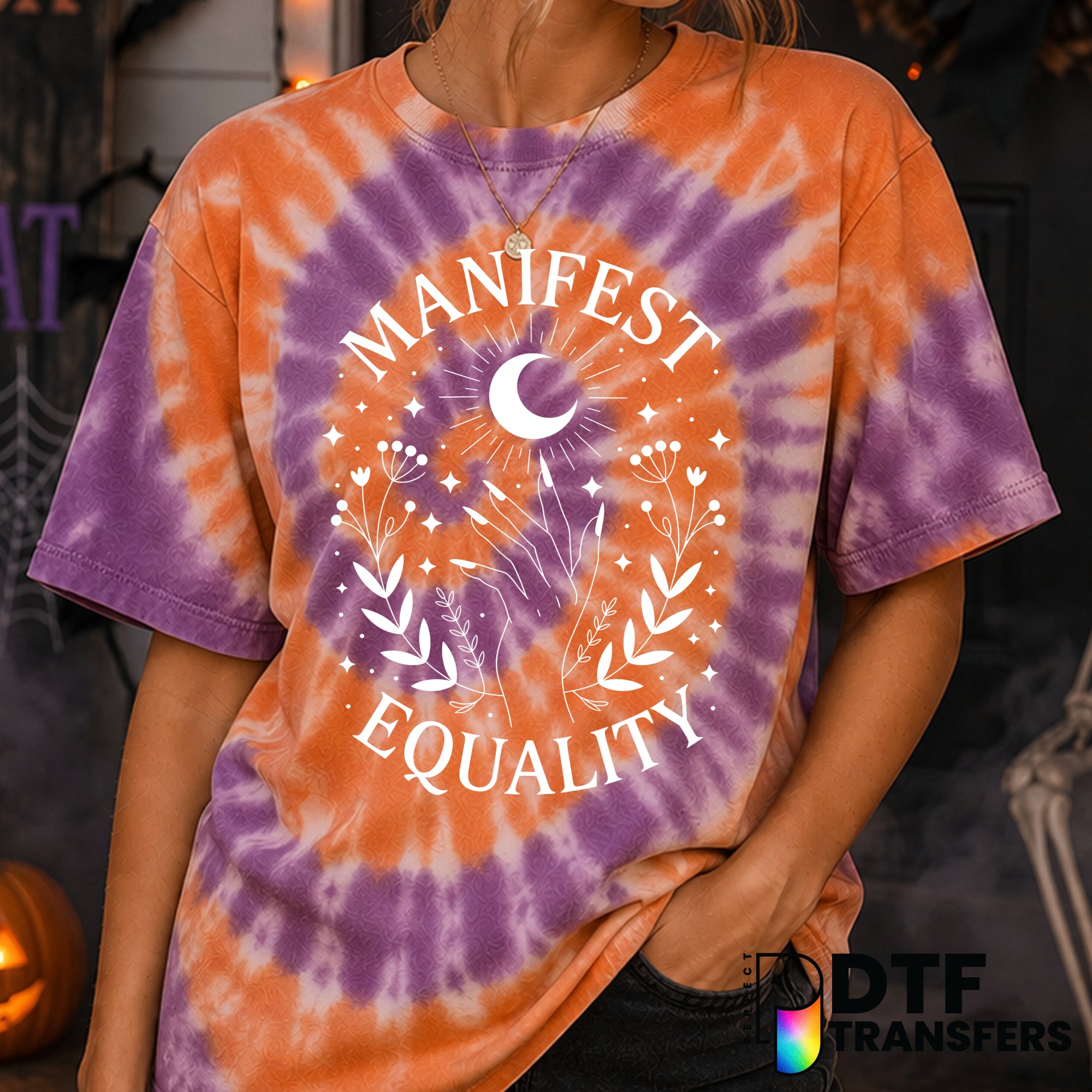 Black Cat Witch Hat – Halloween DTF Transfer