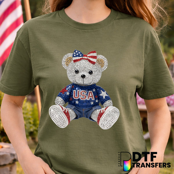 USA Teddy Bear – Fourth of July DTF Transfer
